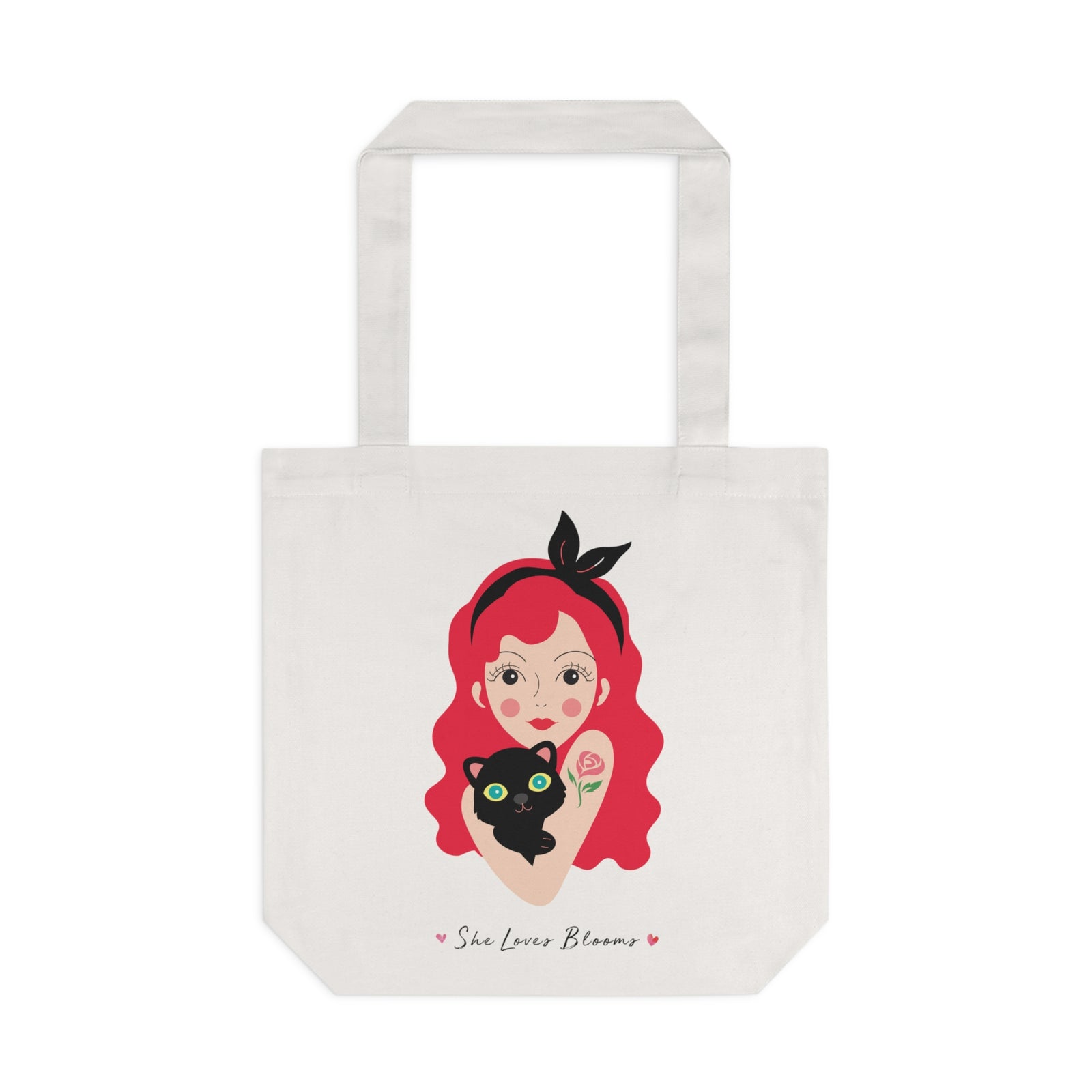 Blushing Rose Cotton Tote Bag