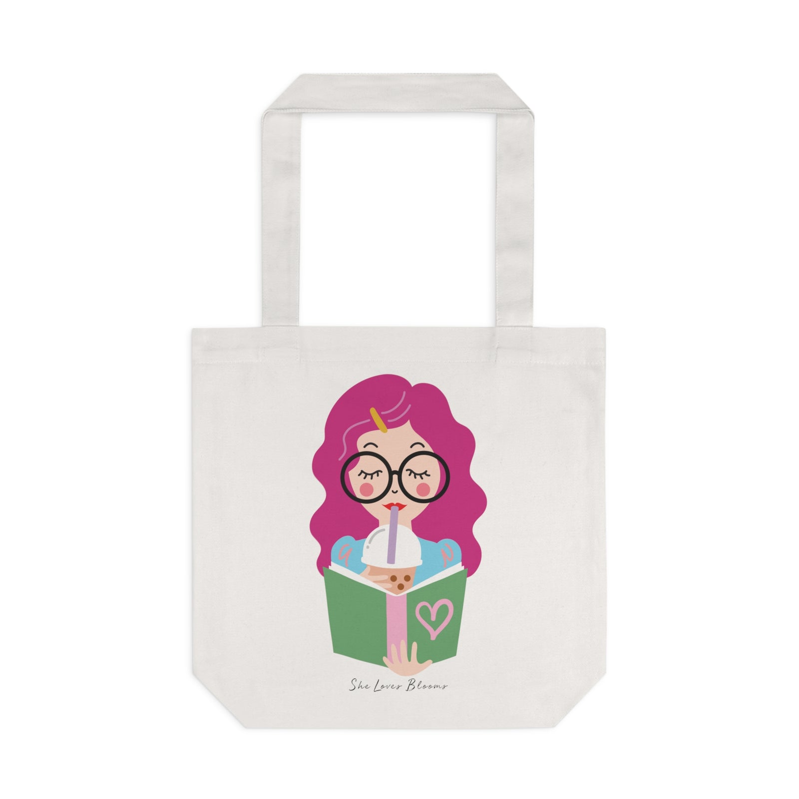 Simple Joy (Pink Hair) Cotton Tote Bag