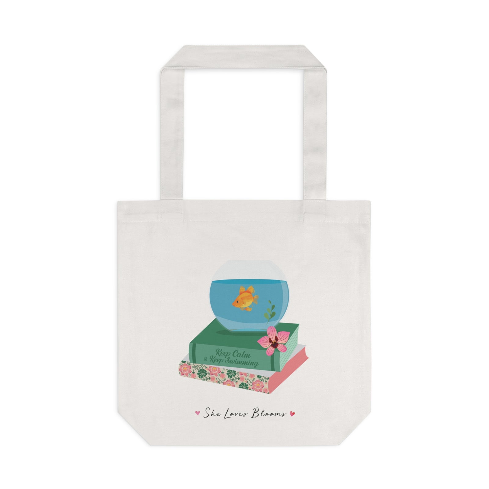 Aqua Serenity Cotton Tote Bag