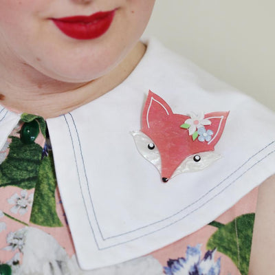 Erstwilder Flora Fox Face Brooch