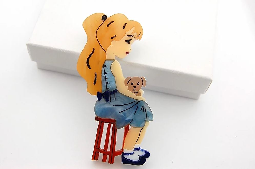 BekBek Makes Girl and her pup brooch freeshipping - SheLovesBlooms