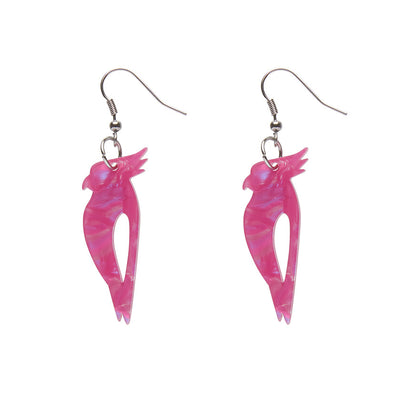 Erstwilder Essentials Kookaburra Ripple Glitter Resin Drop Earrings - Fuchsia freeshipping - SheLovesBlooms