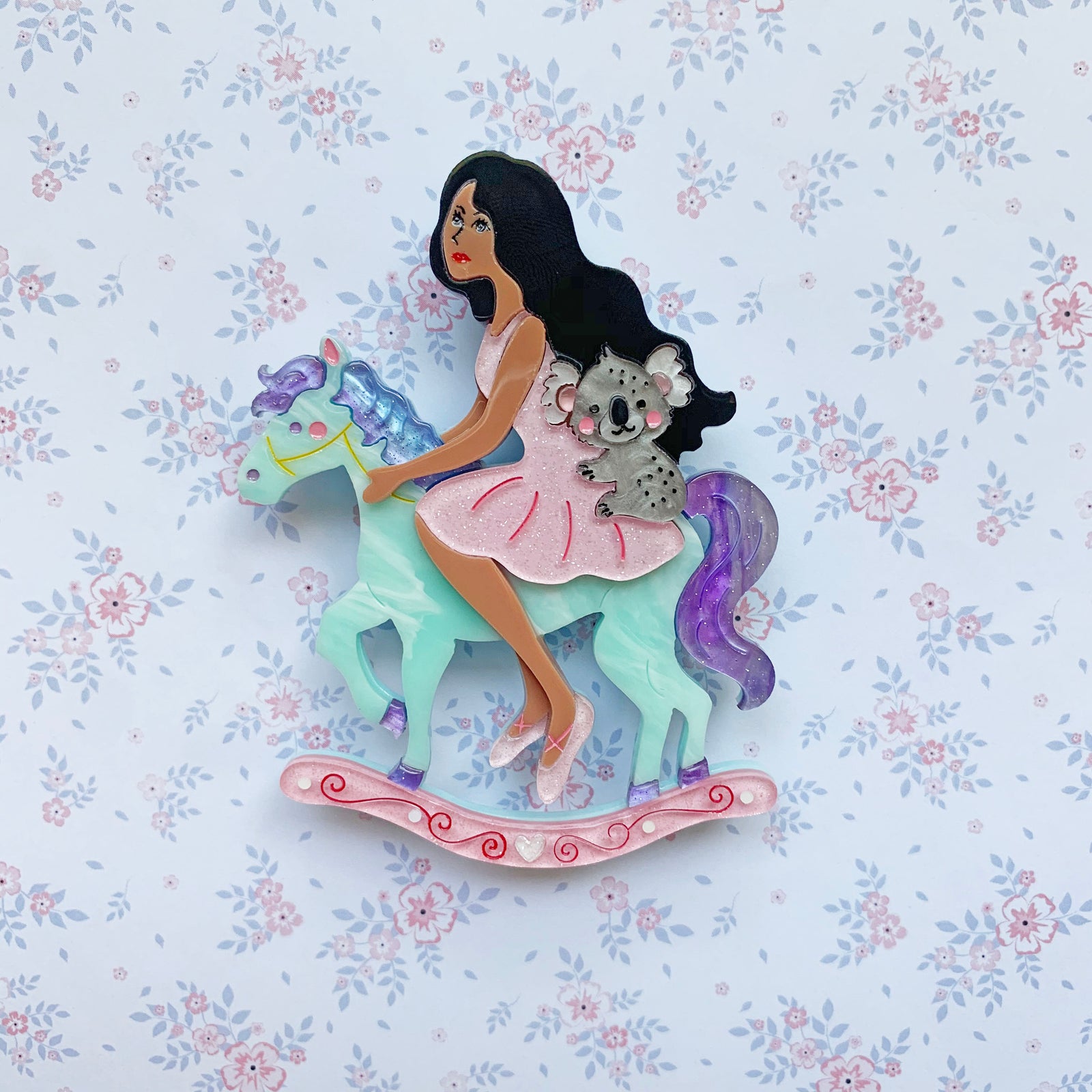 My Cantering Bliss (Brown Beauty) Brooch 🐴 freeshipping - SheLovesBlooms