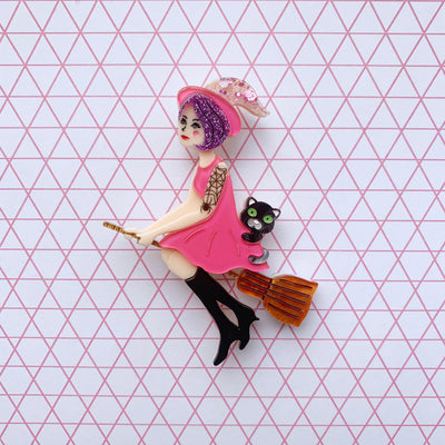 Vivienne Witch upon a Broomstick Brooch 🧙‍♀️  [IMPERFECT] freeshipping - SheLovesBlooms