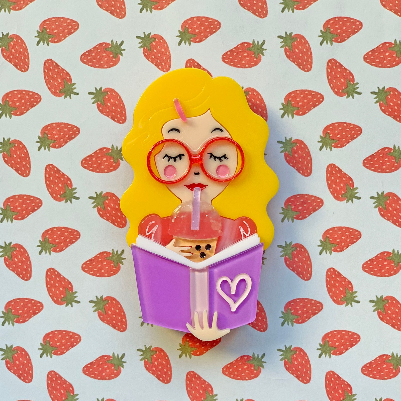 Simple Joy Brooch (Blonde Hair) 📖 freeshipping - SheLovesBlooms