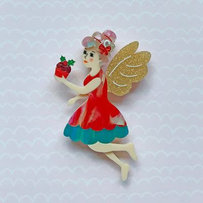 Carol the Christmas Pudding Fairy Brooch freeshipping - SheLovesBlooms