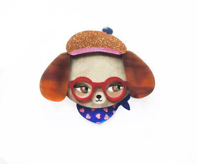 LaliBlue Dog with Glasses Brooch freeshipping - SheLovesBlooms
