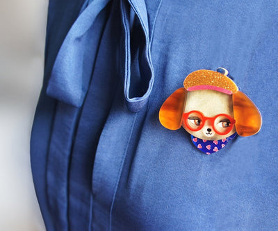 LaliBlue Dog with Glasses Brooch freeshipping - SheLovesBlooms
