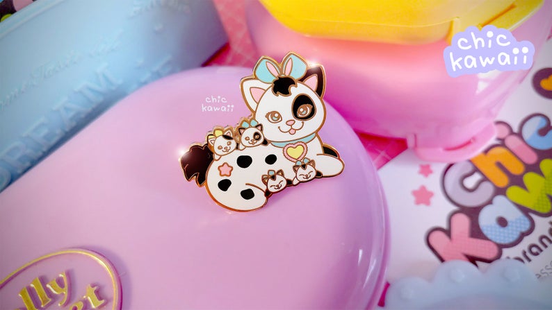 Chic Kawaii Surprise Kitty Pin freeshipping - SheLovesBlooms